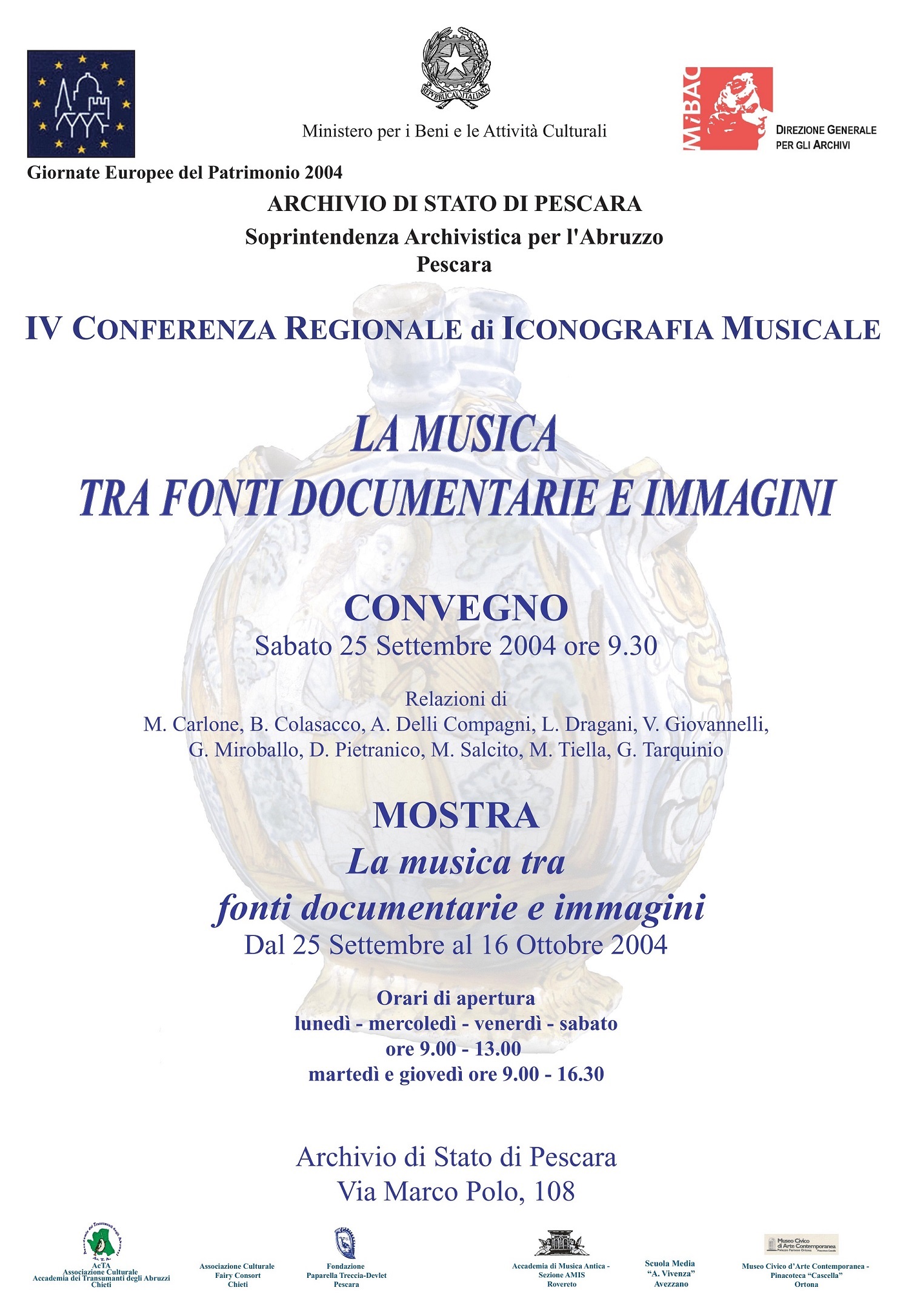 IV Conferenza Regionale di Iconografia Musicale, 2004